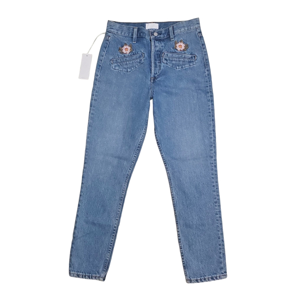Boyish The Billy Fantasia Floral Embroidered High-Rise Skinny Jeans Womens 27